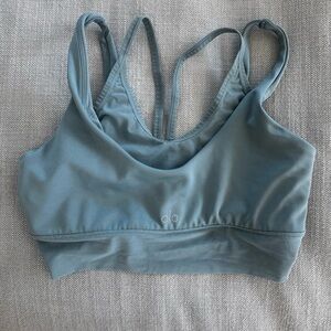 Alo light Blue Sports Bra - Double Straps & mesh layer